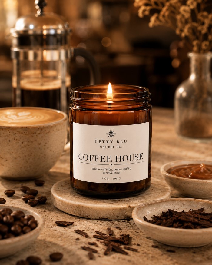 Product imagery for a candle and wax melt brand, made from the real product