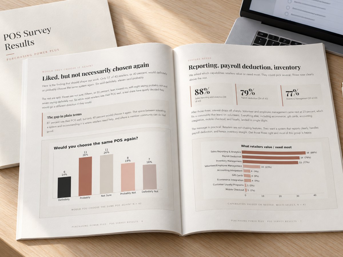 A survey report open on a desk