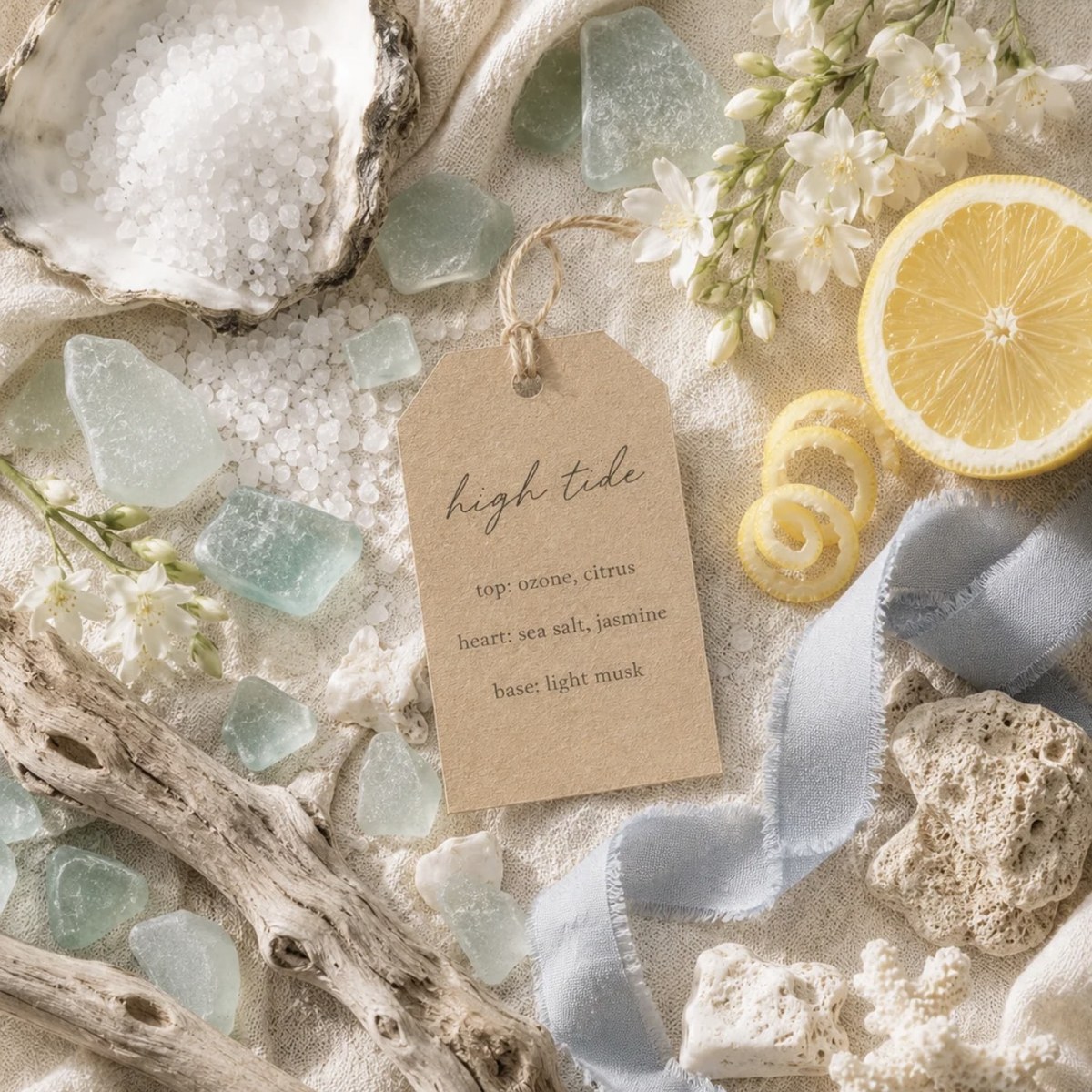 Product imagery on linen