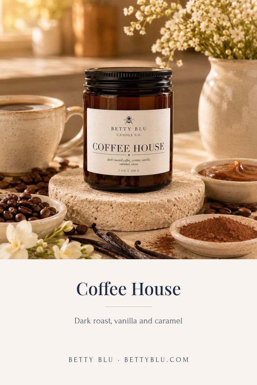 A pin for a coffee scented candle